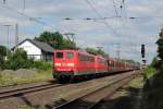 151 052-8 + 151 xxx-x mit einem Kohlezug in Ratingen-Lintorf am 10.08.2012