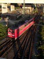 151 058-5 auf den Weg ins Rbf Depot Mannheim am 02.09.11