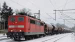 22.02.2013 BR 151023 steht abfahrbereit im Bf Neumark/Sachs.