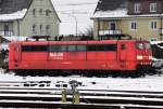 Die 151 086-6 in orientrot als Vorletzte dieser Farbgebung im DB Bestand, aufgenommen am 22.02.2013 in Freilassing