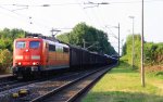 151 140-1 DB kommt durch Kohlscheid mit einem langen gemischten Gterzug aus Osnabrck nach Kortenberg-Goederen(B) und fhrt die Kohlscheider-Rampe hoch nach Aachen-West an einem schnem Sommerabend vom 15.7.2013.  