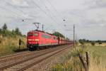 151 106-2 und eine weitere 151 mit einem Erzzug bei Vhrum am 09.08.13