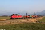 151 071 mit einem Güterzug am 14.03.2014 bei Bernau.