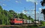 DB Schenker Rail 151 153 mit gemischtem Güterzug in Richtung Bremen (Diepholz, 22.06.14).