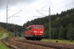 151 168-2 DB Schenker im Frankenwald bei Steinbach am 09.10.2015.