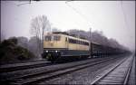 151120 trug eine automatische Kupplung, als sie am 22.11.1991 um 9.39 Uhr mit einem gemischten Güterzug in Richtung Münster fahrend durch Natrup Hagen kam.