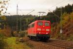 151 163-3 DB Schenker bei Steinbach im Frankenwald am 23.10.2015. 