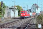 151 065 erreichte am 14.10.05 mit einem Güterzug nach Norddeutschland den Bahnhof Ansbach.
