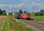 151 155 und 151 124 am 30.07.2015 bei Plattling.