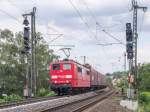 151 021 erreichte am 25.5.12 mit ihrem Güterzug aus Würzburg die Signale  F  und  FF  in Ansbach.