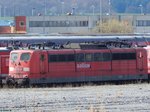 151 105-4 in Mukran am 09.04.2016   Bild vom Bahnsteig Mukran-West enstanden.