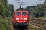 151 029-9 mit leerem Rungenwagen-Zug durch Recklinghausen-Süd. 18.07.2016