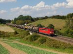 Die 151 166 mit einem Kesselzug am 09.09.2016 unterwegs bei Fahlenbach.