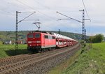 151 149-2 mit Autotransportzug in Fahrtrichtung Norden.