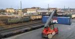 Bundesbahn-Look in Hof Hbf am Containerterminal.