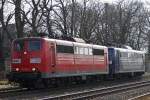 RBH 273 (151 083)+ RBH 274 (151 127) am 1.3.14 als Lokzug in Ratingen-Lintorf.