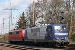 RBH 274 (151 127)+ RBH 273 (151 083) am 1.3.14 als Lokzug in Ratingen-Lintorf.