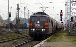 Am 21.10.2016 kam die 151 145-0 von der HSL Logistik aus Richtung Salzwedel nach Stendal und fuhr weiter in Richtung Magdeburg .