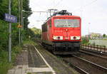 155 134-0 DB kommt als Lokzug aus Oberhausen-West nach Krefeld und fährt durch Duisburg-Rheinhausen-Ost in Richtung Krefeld.