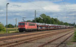 Am 05.08.17 führte 155 065 einen Skodazug durch Weißig (b.