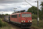 155 206-6 mit einem unbeladenem Autoganzzug muss den IC Uthlande aus Dresden  Richtung Berlin Südkreuz passieren lassen.10.08.2018 08.15 Uhr.