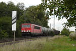 10. September 2008, In Unterzettlitz bei Bad Staffelstein sah ich Lok 155 137 mit diesem Güterzug aus Richtung Saalfeld. Er fährt in Richtung Bamberg.