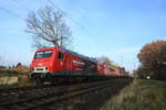 Baureihenerstling 156 001 der MEG unterwegs mit 155 091-2 + 155 197 + 155 010  + 155 008 + 155 006 + 155 117 + 155 168-8 + 155 132 + 155 224 + 155 073 + 155 175 + 155 260 aus dem Stillstandsmanagement in Mukran zum Verwerter nach Opladen. Am Zugschluss lief noch eine V100 Ost der MEG mit umd den Zug später in den Anschluss in Opladen zu drücken.