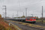 FWK 155 046 war am 04.11.2021 mit der Bespannung eines Kesselzuges von Großkorbetha nach Ingolstadt verplant.