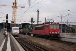 155 218-1 mit Containerzug in Darmstadt Hbf am 17.07.08