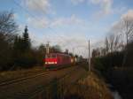 155 019-3 durchfhrt am 22.12.08 mit FZT 53601 ALSK - AM den Bahnhof Reinfeld (Holst.).