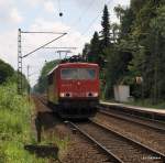 155 110-0 rollt am 6.07.09 als Lz gen Itzehohe durch Prisdorf.