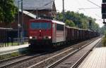 155 048 fhrt am 17.09.09 mit einem Gterzug durch Burgkemnitz Richtung Berlin.