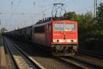 155 198-5 fuhr mir bei besten Sonnenschein am 19.09.2009 mit einem Kesselzug im Wunstorfer Bahnhof vor die Linse.