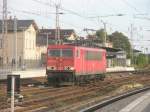 Hier 155 197-7, bei der Durchfahrt am 19.9.2009 durch Angermnde.