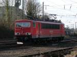 155 222-3 rangiert in Aachen-West.