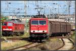 155 060-7 duchquerte mit -45504- den Hbf Stralsund, mit Ziel Mukran.