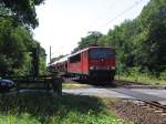 155 028-4 mit eindem Gterzug zwischen Salzbergen und Leer bei Neudrpen am 16-7-2010.