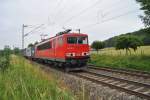 155 232-2 mit Container in Richtung Aachen, am 4.7.11 in bach - Palenberg, Rimburg.