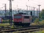 155 260 Railion auf dem Weg zum  bereitstehenden Kesselwagenzug , der zuvor von CD 372 007 bis nach DD Friedrichstadt gebracht wurde.