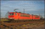 155 099 und 155 203 bei schnster Novembersonne am 25.11.2011 in Nuthetal-Saarmund.