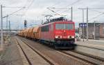 155 063 zog am 22.01.12 einen Harnstoffzug durch Bitterfeld Richtung Leipzig, Ziel drfte Grokorbetha sein.