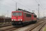 155 096-1+155 213-2 fuhren bisschen spazieren gegen 15.12 Uhr kamen die beiden wieder zurck Rostock-Toitenwinkel.10.04.2012 