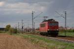 155 148-0 als Lz in Neuss-Allerheiligen am 19.04.2012