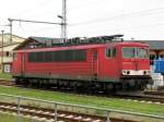 E-Lok BR 155 257-9 der  DB AG  wurde im Bf Wismar abgestellt.