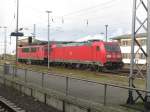 BR 185 366-2 und 155 249-6 der  DB AG , Bw Wismar [19.02.2012]