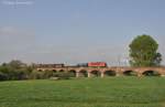 155 080 mit Gterzug am 01.05.2012 auf der Sallebrcke in Bad Drrenberg