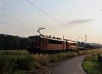 155 060 und 155 261 zusehen am 09.07.13 in Remschtz beim Sonnenuntergang.