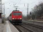 Nachdem ich immer wieder von Priort als interessanten Fotopunkt gelesen habe, habe  ich am 11. Februar 2014 eine Fahrt zum Bahnhof Priort unternommen. Als ich dann angekommen war,  kam der Regen und ein Güterzug  gezogen von 155 118-3. 
Da blieb nur die baldige Heimfahrt.  
