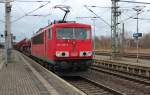 155 206-6 durchfährt am 15.03.2014 den Bahnhof Werdau mit den GA 52814 in Richtung Altenburg.