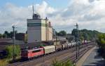 155 082 beförderte am 02.07.14 einen gemischten Güterzug durch Tostedt Richtung Rotenburg.